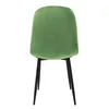 A single green velvet dining chair with black metal legs, shown from the back against a white background. Náhled obrázku produktu