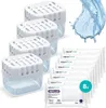A product image showing multiple dehumidifier units and refill packs, with a water splash graphic. Voir les images du produit