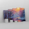 Bild auf Leinwand - Leinwandbild - 5 Teile - Öl Winter Produktbild-Vorschau 4
