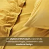 Close-up of yellow bedding with text overlay. Náhľad obrázku produktu