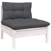 vidaXL 10-tlg. Garten-Lounge-Set mit Kissen Weiß Massivholz Produktbild-Vorschau 5