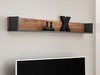 A wall shelf with two vases and a decorative letter 'X' mounted above a television. Náhľad obrázku produktu