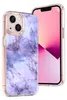 A close-up of an iPhone case with a marble pattern, placed next to an iPhone. Produktbild-Vorschau