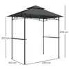 A diagram of a gray gazebo with dimensions indicated. Produktbild-Vorschau