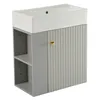 A grey vanity cabinet with a white sink on top, against a white background. Podgląd zdjęcia produktu