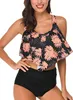 Bikini z wysokim stanem strój kąpielowy liście print Podgląd zdjęcia produktu 6
