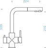 A technical drawing of a faucet with dimensions indicated. Podgląd zdjęcia produktu