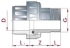 PVC - Raccordo a U adesivo x AG 50 mm x 1 1/2" Anteprima dell’immagine prodotto 7