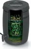 A cutaway view of a black compost bin showing plant material and liquid inside. Podgląd zdjęcia produktu