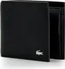A black leather Lacoste wallet is shown against a white background. Produktbild-Vorschau