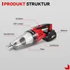 Diagram showing the structure of a cordless vacuum cleaner with labels pointing to different parts. Podgląd zdjęcia produktu