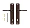 A set of two door handles with key locks and screws on a white background. Anteprima dell’immagine prodotto