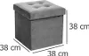Atmosphera Pouf - grau - 38 x 38 cm - mdf/fluvet - Hocker - Produktbild-Vorschau 5