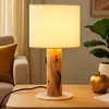 NOWA Tischleuchte Holz braun, weiß, Wippschalter am Kabel, Produktbild-Vorschau 5