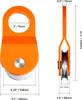 Diagrams showing the dimensions of an orange pulley system. Náhled obrázku produktu