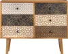 vidaXL Príborník s potlačou vzorov 90×30×70 cm z masívneho Náhľad obrázku produktu 1