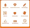 A grid of icons with text descriptions, highlighting product features. Produktbild-Vorschau