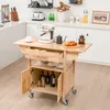 COSTWAY Küchenwagen auf Rollen, Servierwagen mit klappbarer Produktbild-Vorschau 2