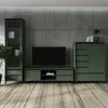 Kondela Witryna Longy Reg1W - smoke zielony / czarny Podgląd zdjęcia produktu 2