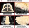 Collage of images showcasing features of a car seat cover. Produktbild-Vorschau