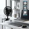RAM Clip Ventilator 150mm 15W leise Tischventilator Büro Produktbild-Vorschau 8
