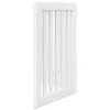 A white wooden gate or barrier, viewed from a side angle. Voir les images du produit