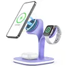 A multi-device wireless charging station with a phone, smartwatch, and earbuds. Podgląd zdjęcia produktu