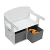 Kinderbank, Schreibtisch und Organizer 3-in-1 – Weiß & Grau Produktbild-Vorschau 9
