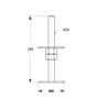 A technical drawing of a mast foot with dimensions and specifications. Produktbild-Vorschau