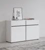Komoda se šuplíky a dvířky GLENROSE - bílá / černá Náhled obrázku produktu 6