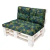 A two-piece set of cushions for a pallet sofa, featuring a tropical leaf pattern. Náhled obrázku produktu