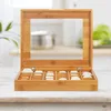 Boîte à capsules Relaxdays en bambou, 24 compartiments, à Voir les images du produit 2
