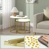 FORTENA Couchtisch Set 2tlg Rund, Marmor Look, mit goldenem Produktbild-Vorschau 10