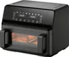 A black air fryer oven with a digital display and a glass door showing the interior. Produktbild-Vorschau