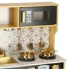 Drewniana kuchnia dla dzieci z lodówką w kolorze złotym Podgląd zdjęcia produktu 5