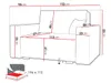 A diagram showing the dimensions of a sofa. Náhled obrázku produktu