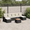 vidaXL 8-tlg. Garten-Sofagarnitur mit Kissen Schwarz Poly Produktbild-Vorschau 2