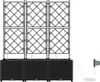 vidaXL Vasi da giardino, set da 3 pezzi, nero, 120 x 40 x Anteprima dell’immagine prodotto 3