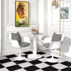 Runder Esstisch Weiß 70x74 cm - Pulverbeschichteter Stahl & Produktbild-Vorschau 6