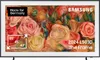 A Samsung The Frame TV displaying a floral painting, with on-screen text indicating product details and features. Voir les images du produit