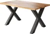 Esstisch Baumkante Holz-Optik Wildeiche 140 x 80 X-Gestell Produktbild-Vorschau 2