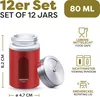 12 Gewürzdosen Rot I Gewürzstreuer Edelstahl Set 80ml I Mit Produktbild-Vorschau 2