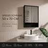 Armoire de Toilette Noir 50x70 cm Miroir Étag?res en Verre Voir les images du produit 5