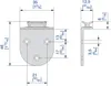 Technical drawing with dimensions of a sliding door hardware component. Produktbild-Vorschau