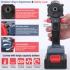 A hand holding a cordless drill with feature callouts. Podgląd zdjęcia produktu