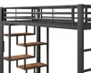 Letto a soppalco 90x200 cm con striscia LED, gradini Anteprima dell’immagine prodotto 13