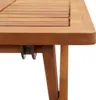A close-up view of the corner of a wooden table, showing the slatted surface and a leg attachment. Anteprima dell’immagine prodotto