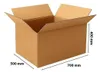 An open cardboard box with dimensions indicated. Podgląd zdjęcia produktu