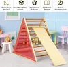 COSTWAY Lezecký trojúhelník dřevo s žebříkem, pro batolata Náhled obrázku produktu 3
