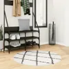 vidaXL Teppich Shaggy Hochflor Modern Creme und Schwarz Ø Produktbild-Vorschau 2